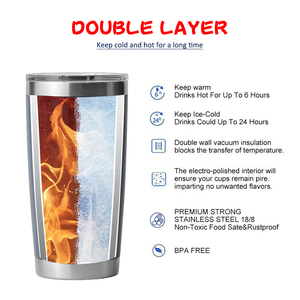 Gobelet avec paille 20oz 30oz Gobelet en acier inoxydable à double paroi Isolation sous vide Tasse de voyage Revêtement en poudre Tasse à café Vaisselle - Product Image 6