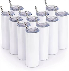 Gobelet de sublimation 20oz droit et fin, vierge, pour impression DIY de produits de sublimation, bouteille d'eau, expédition depuis l'entrepôt - Product Image 1