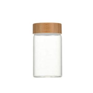 Tarro de almacenamiento de alimentos de vidrio de borosilicato, 200ml, 250ml, 300ml, ecológico, hermético, con tapa de bambú de madera - Product Image 2