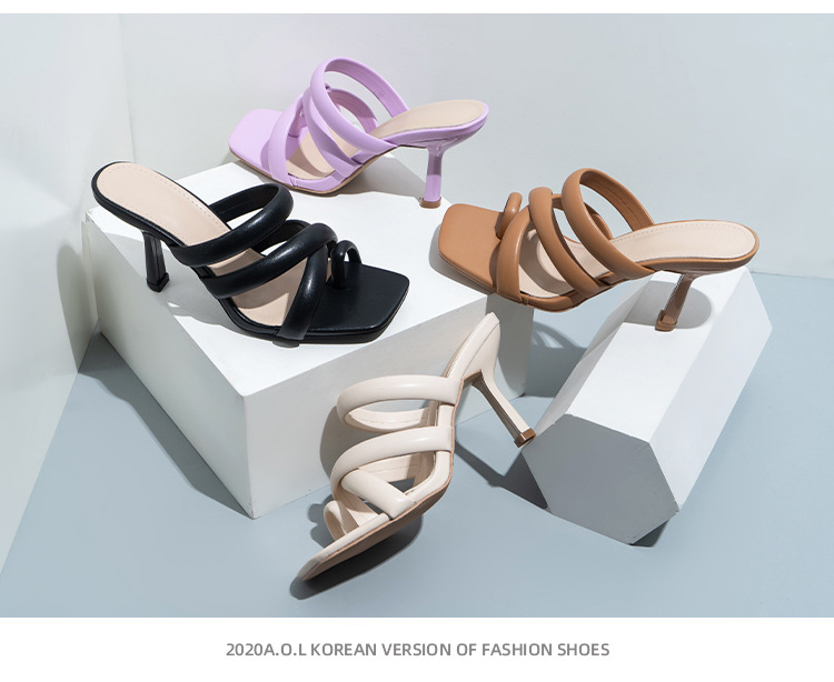 New Fashion Shoes for Ladies High Heels Slipper PU Women Shoes and Sandals and Slippers