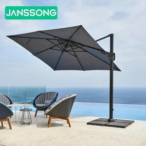 Sombrillas resistentes a los rayos UV de diseño único, sombrilla resistente al sol para jardín al aire libre con base para hoteles, villas, patios, parques, piscinas