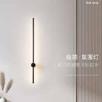 Appliques Design Slim Simple Applique Murale Noire Led Éclairage pour La Maison Chambre Lits Latéraux Design Nordique Moderne 50 Nouveauté Cristal