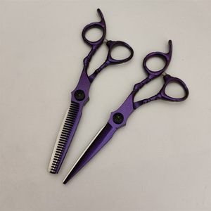 Tijeras de Peluquería Personalizadas de 6 Pulgadas, Tijeras de Entresacar para Diestros, Uso Profesional, Hoja Estándar, Acabado Morado - Product Image 5