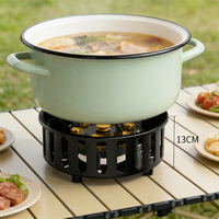 Estufa de Gas Portátil Ligera, Resistente al Viento y Plegable para Camping, 7 Quemadores, Potente Llama Automática, Sin Encendedor
