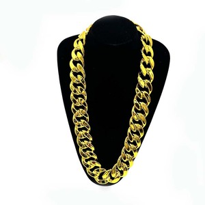 Collier d'équipe pour hommes et femmes, lettres dorées en plastique coloré, style punk, chaîne à maillons, célébration du football, collier hip-hop - Product Image 6