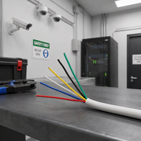 كابل إنذار أمني مقاوم للأشعة فوق البنفسجية بتصنيف خارجي 18 AWG ثنائي النواة معزول بغلاف PE وموصل OFC لمراقبة الأمن المحيطي
