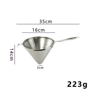 304 filtro conico in acciaio inox con manico in metallo scarico olio a rete imbuto - Product Image 5