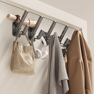 Crochets muraux minimalistes autocollants pour organiser les vêtements, forme rectangulaire, pour chambre à coucher, armoire et rangement de placard - Product Image 1