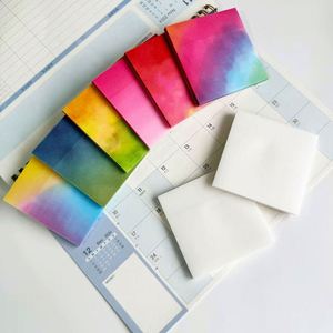 Gradient Rainbow Self-Adhesive <b>Memo</b> <b>Pads</b> 50 Pages Translucent Shiny Colorful Notepad for Learning Office Use-Beautiful <b>Memos</b> - Product Image 1