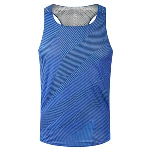 Sublimation personnalisée entièrement imprimé à séchage rapide respirant sans couture hommes femmes gym débardeurs Sport Singlet course Marathon gilet