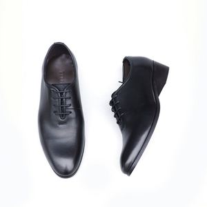 Modernos Zapatos Oxford Italianos de Hombre con Cordones, de Cuero de Grano Completo Pulido, con Punta en Pico y Aumento de Altura - Product Image 5