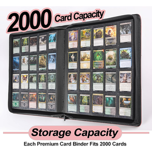 Reliure pour cartes avec logo personnalisé, 20 pochettes, reliure pour cartes à collectionner pouvant contenir jusqu'à <span class=keywords><strong>2000</strong></span> cartes avec 50 pochettes - Product Image 4