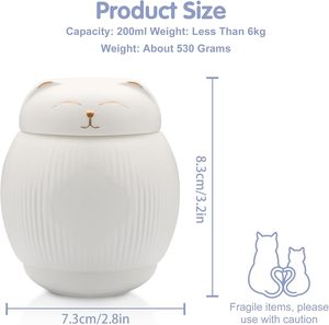 Urna de Cerámica para Cenizas de Gato en Oferta, con Tapa Segura, Caja Conmemorativa, Urnas Funerarias, Recuerdo de Cremación para Gatos - Product Image 2