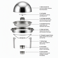 Réchauds de buffet professionnels en acier inoxydable 6L, chauffe-plats pour buffet, équipement de restauration électrique et à alcool pour fêtes A++