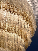Lustre en verre de Murano de style mid-century, grand luminaire suspendu de luxe pour villa, salon, hall d'hôtel, décoration