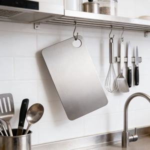 Cortador de Lujo Rectangular de Titanio Puro Premium de 1.2 mm de Grosor, Ecológico, Fácil de Limpiar, Duradero, Color Gris Plateado con Textura de Seda, Logotipo Personalizado - Product Image 5