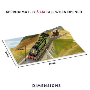 Biglietti 3D Pop-up Vintage a Tema Treno a Vapore - Design Locomotiva per Souvenir di Viaggio, Collezione per Appassionati di Treni, Regalo di <span class=keywords><strong>Compleanno</strong></span> o Festa del Papà - Product Image 3