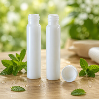 Tube en verre opaque blanc pulvérisé en gros, flacon en verre peint sur mesure avec couvercle mat résistant aux enfants pour l'emballage