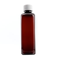 Bouteille en plastique vide de 16 oz, couleur ambre, avec étiquette Tris, bouchon avec code QR et scellée pour votre protection