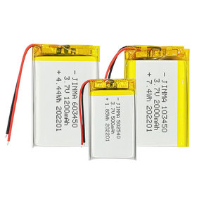 แบตเตอรี่ Li-Po แบบกำหนดเอง 602040 103450 401010 523450 500mAh 300mAh 50mAh 150mAh 3.7V 2 ช่องจ่ายไฟ สำหรับอุปกรณ์อิเล็กทรอนิกส์สำหรับผู้บริโภค - Product Image 4