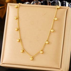 Stainless Steel Ball Chain Necklace Minimalist Design Fashion Jewelry For Women Yiwu Origin N2797 - Product Image 5