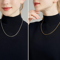 Cadena de Eslabones de Acero Inoxidable, Joyería de Moda para Hombre y Mujer, Regalo, Resistente al Deslustre, Impermeable, en Tono Plata, Oro y Negro, Collar Rolo