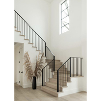 Blh-8 Garde-corps en fer forgé au design moderne, Projets de garde-corps en tubes de fer, Garde-corps d'escalier en fer noir pour maison et villa