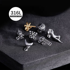 Новые товары, титановый дермальный пирсинг, 4 мм с внутренней резьбой, плоский диск, звезда, дермальный якорь, пирсинг, украшения для тела - Product Image 4