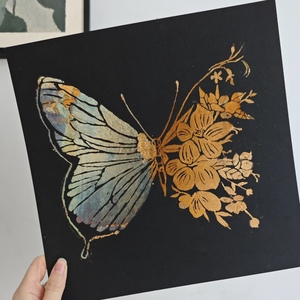 14 * 14cm多彩な金箔イタリアの模造金属箔シート50個/小冊子アート絵画アート用 - Product Image 6