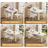 Table à manger moderne en pierre frittée extensible avec pieds en métal, îlot de cuisine pliable intégré, style luxe léger, rectangulaire