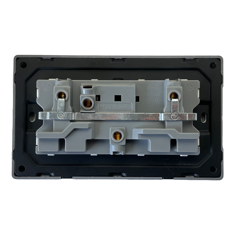 UK Standard 2 Gang 13A Universal Socket With 2 Position Single-Pole Switch With Light for Home
