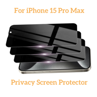 Protection d'écran en verre trempé pour iPhone 15 Pro Max, anti-espionnage, 9H, anti-rayures, anti-explosion, protecteur d'écran