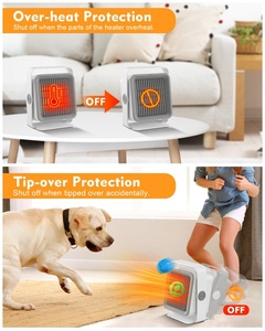 Portable Desktop Electric Fan <strong>Heater</strong> for Home Office Bedroom Overheat Protection Free-standing Heating Wire Plastic - Product Image 5