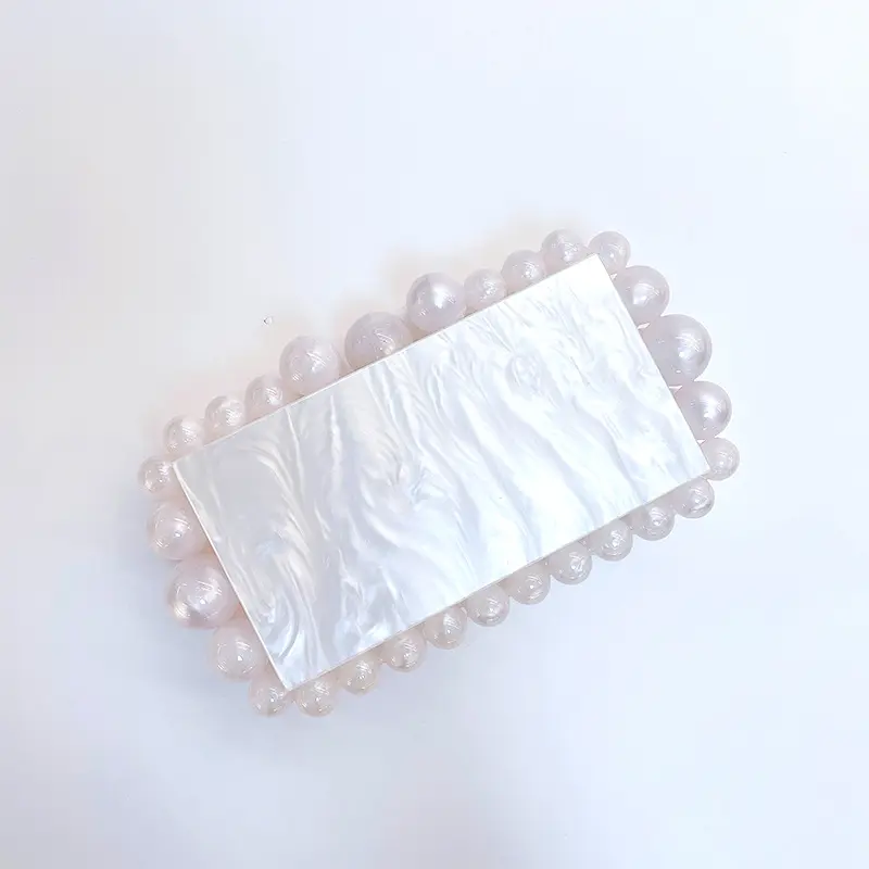 2022 Luxury party wedding designer acrylic women pearl handbag clutch purse evening bag