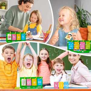 Juguete Educativo de Ortografía, Herramienta de Aprendizaje, 81 Tarjetas, Juegos Fonéticos, CVCC, CCVC, Tableros de Aprendizaje - Product Image 5