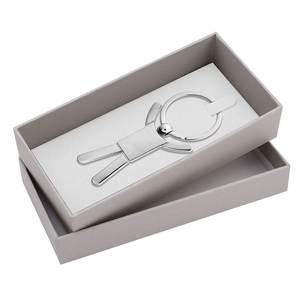 Porte-clés en métal argenté 70x140 mm H 35 mm sans anneau porte-clés, coffret cadeau - Product Image 1