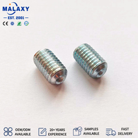 Vis sans tête hexagonale en acier allié Malaxy, plaquée zinc noir, à pointe plate, filetée
