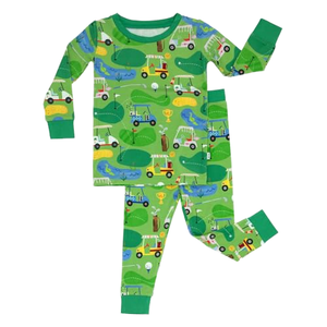 Conjunto de Pijama Informal de Dos Piezas Personalizado de Manga Larga para Niños y Niñas, Pijamas Suaves para Niños Pequeños, Pijamas a Juego para la Familia, Pijamas de Bambú - Product Image 1