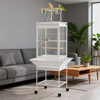 Cage à oiseaux vintage de luxe pour perroquets perruches support amovible plateau de jeu en métal câblé avec cadre en fil d'acier et plateau de traction