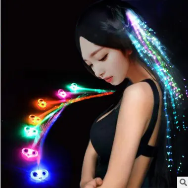 LED Flash Braid Light up Hair Fiber Hair Braid Colorful For Party Or Festival Luminous Braid