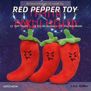 Al por mayor Llaveros de peluche de pimiento rojo suave de 4 pulgadas, Juguetes de peluche personalizados de 10 cm para máquina de garras, Muñeco de planta vegetal unisex - Product Image 2