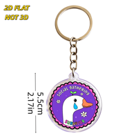 Porte-clés en acrylique Canard Survivant pour Réunions Sociales, Accessoire Humoristique pour Introverts, pour Clés, Sacs et Sacs à Dos, Design à Bords Transparents