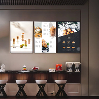 Affiche personnalisée, boîte à lumière LED 3D mince pour la publicité, panneau lumineux pour pizza, boîte à lumière rétroéclairée, menu lumineux pour boutique, restaurant, café