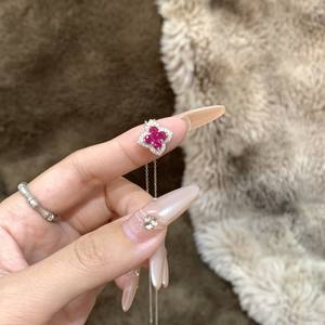 Collier rétro en argent pur S925, luxe léger, chaîne de clavicule scintillante contrastée, tendance, simple, personnalité, forme de chiffre - Product Image 5