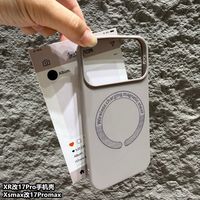 Coque de téléphone magnétique tendance pour iPhone XR à 17 Pro, compatible avec les modèles Apple modifiés Xs Max à 17 Pro Max, avec design numérique anglais
