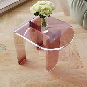 JINS Nuevo diseño Precio al por mayor Acrílico Mesa auxiliar de café Estilo moderno Mesa auxiliar en forma de C Sofá Mesa auxiliar - Product Image 2