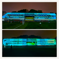 Proyección de pared de paisaje al aire libre Proyector láser de holograma de visualización interactiva multidistancia en edificios