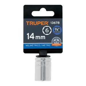 Juego de Llaves de Tubo de 6 Puntas, 14 mm, Accionamiento de 3/8'', Marca TRUPER - Product Image 4