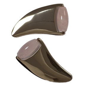 Rouleau de jade et ensemble de gua sha en quartz rose pour massage du visage, rouleau de cristal pour le visage - Product Image 1