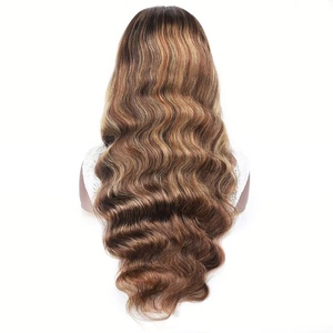 Capelli Umani Vergini Remy Ondulati 13x4 con Doppia Trama a Macchina, Colore Piano P4-27, <span class=keywords><strong>per</strong></span> Parrucche - Ingrosso - Product Image 3